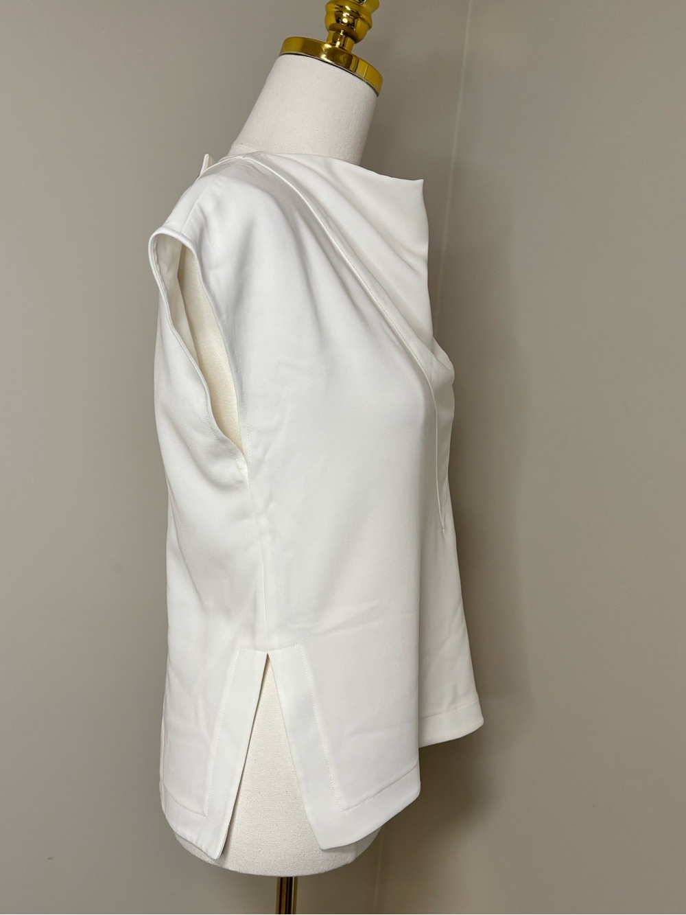 Proenza Schouler White Matte Viscose Crepe Cowl Neck Top Size 2 - Picture 4 of 6